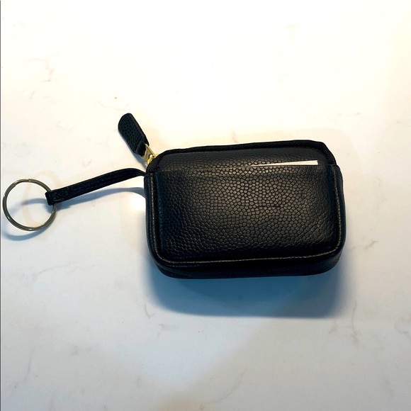 JP Ourse & Cie Black Pebbled Leather Keychain Pouch - Picture 1 of 4